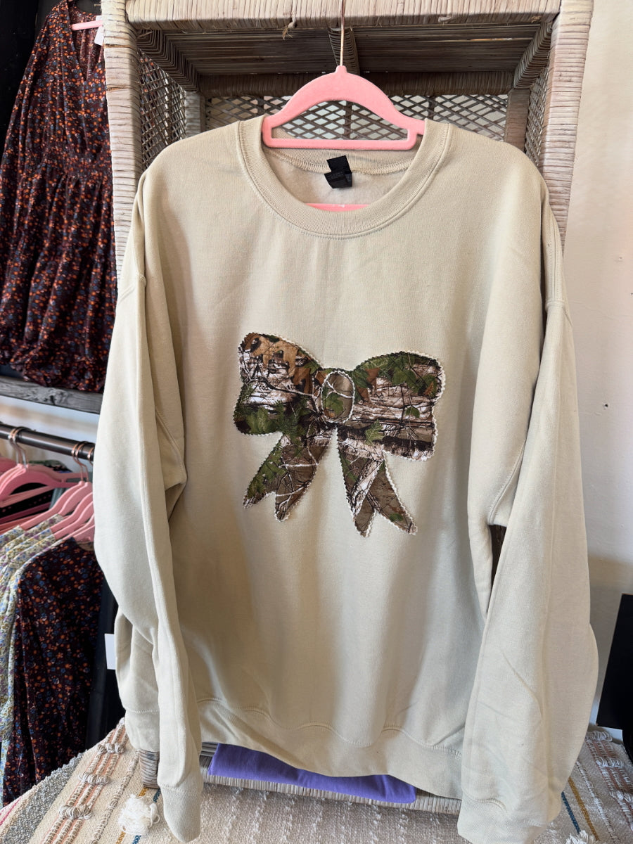 Camo Bow Sweatshirt
