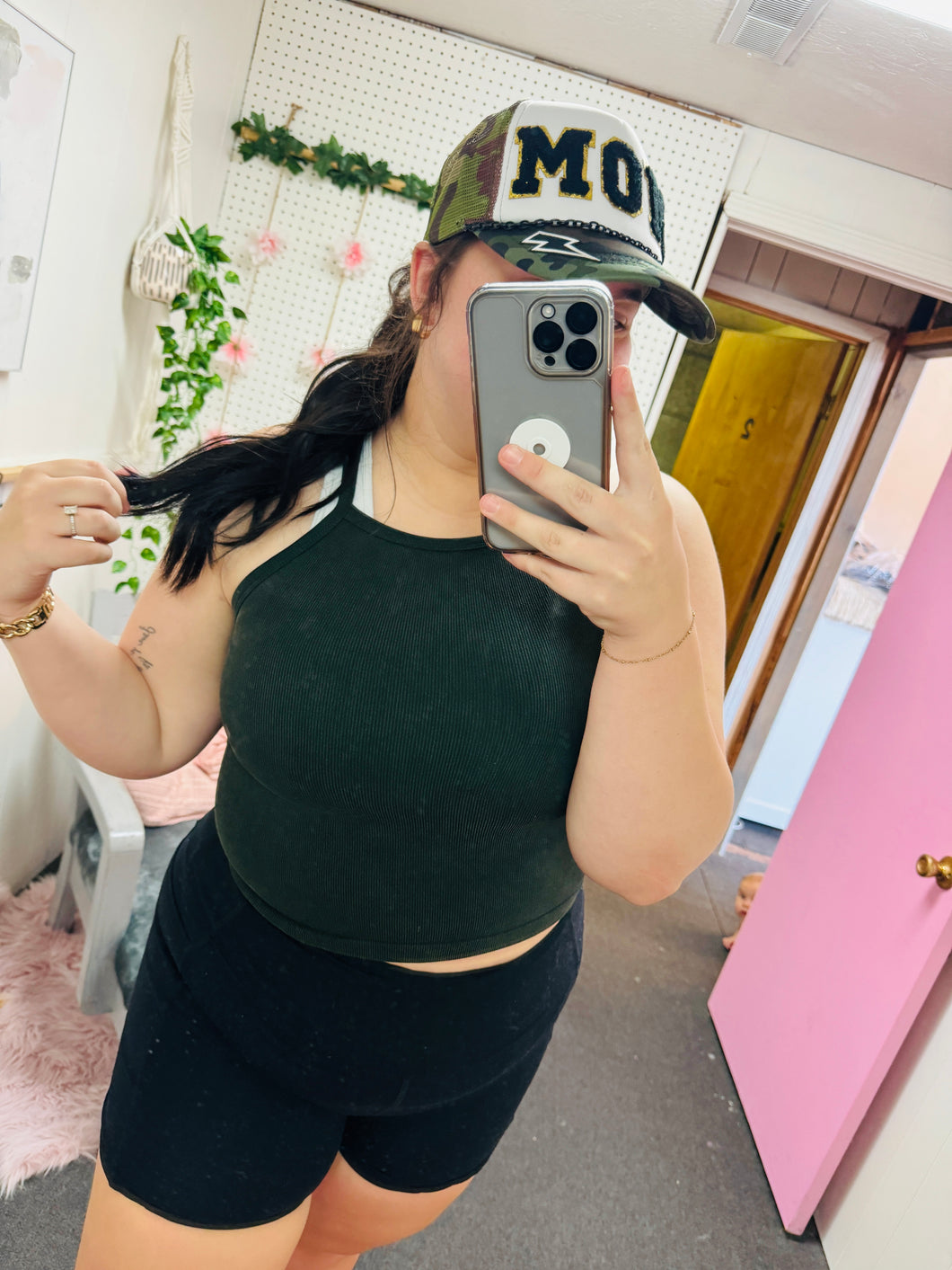 Deep Green Ribbed Tank