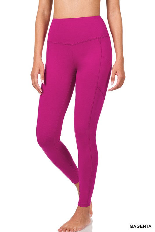 Magenta Leggings with Pockets
