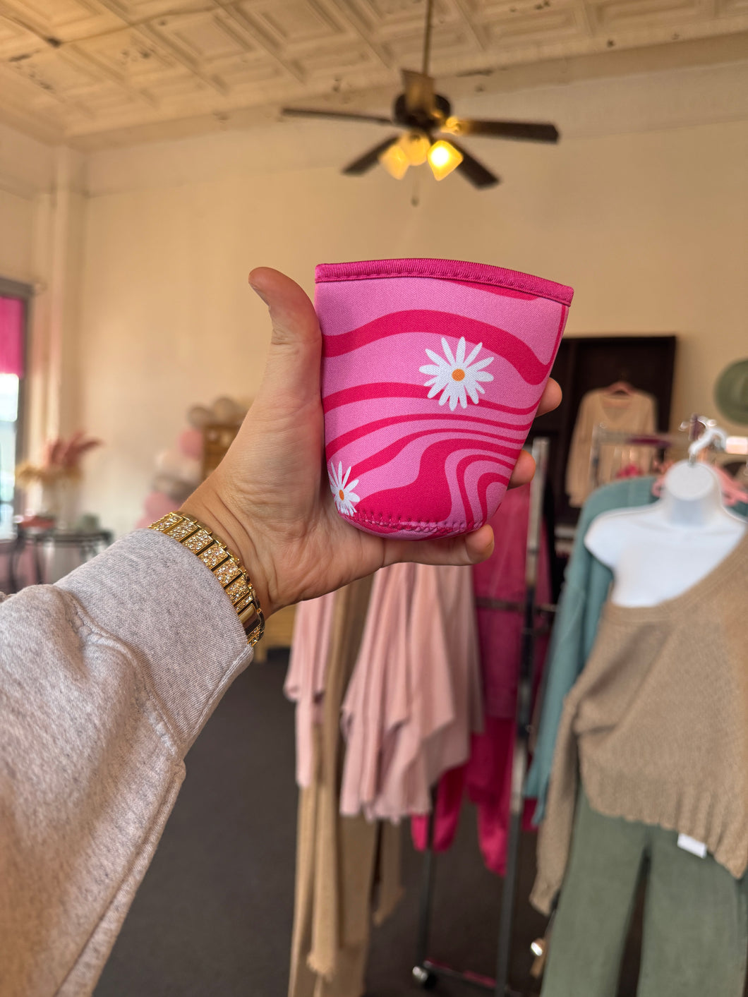 Pink Coffee Koozie • 16 oz