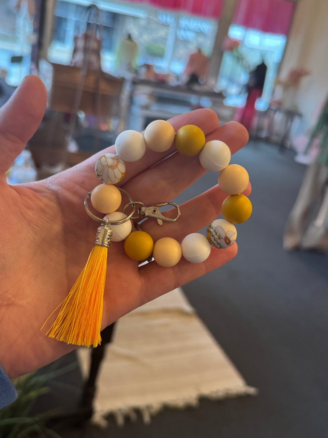 Yellow Stretchy Key Ring