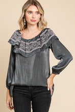 Load image into Gallery viewer, Charcoal Satin Top
