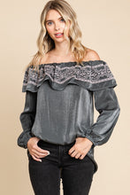 Load image into Gallery viewer, Charcoal Satin Top
