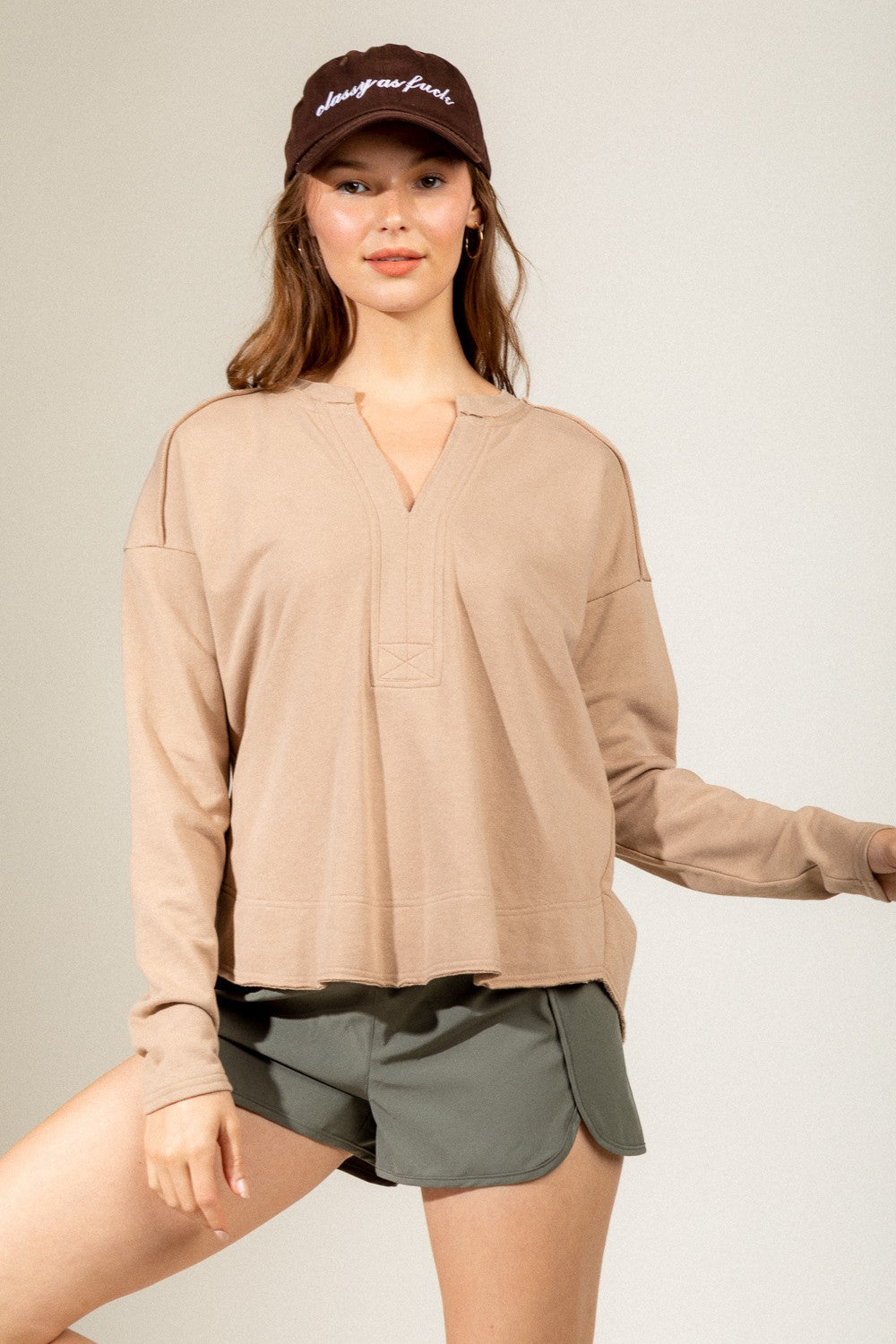 Tan Vneck Top