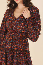Load image into Gallery viewer, Burgundy Floral Long Sleeve Dress
