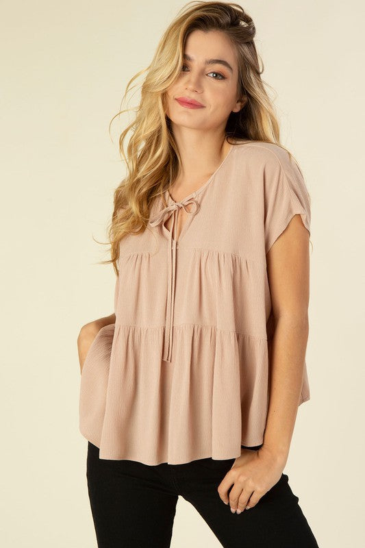 Beige Flowy Top