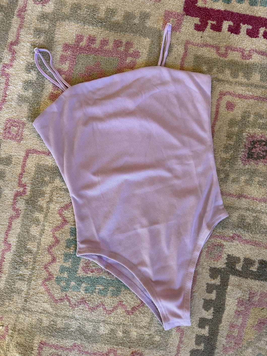 Lavender Ribbed Bodysuit Tank