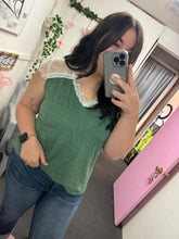 Load image into Gallery viewer, Green &amp; Lace Top
