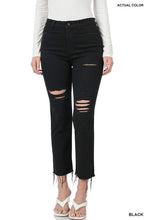 Load image into Gallery viewer, Black Distressed Denim
