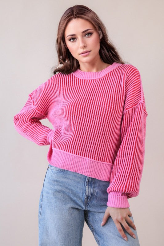 Pink Striped Sweater