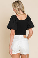 Load image into Gallery viewer, Black Puff Sleeve Bodysuit
