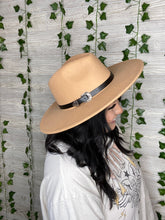 Load image into Gallery viewer, Tan Belted Felt Hat
